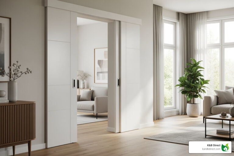 White sliding doors