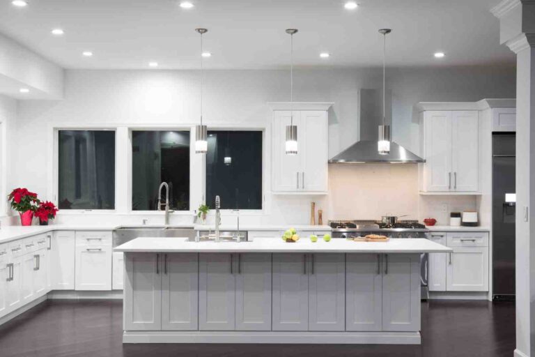 White shaker cabinets