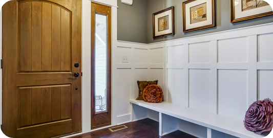 Glass Exterior Storm Doors on a modern home entryway