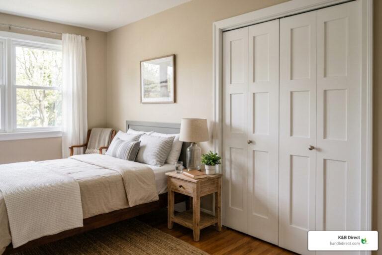 Folding closet doors guest bedroom