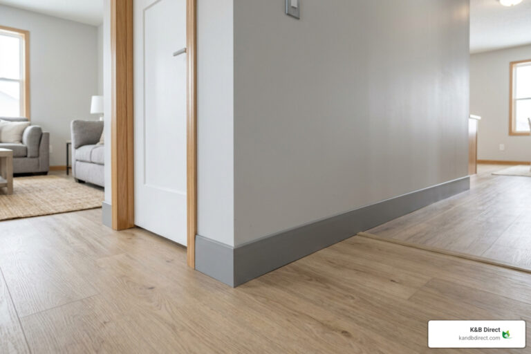 grey vinyl baseboard